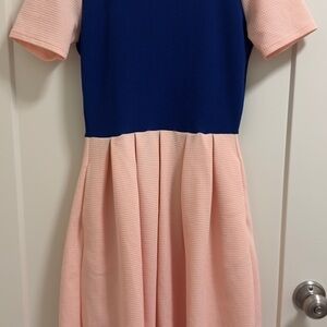 LuLaRoe Blue and Pink Casual Dress
